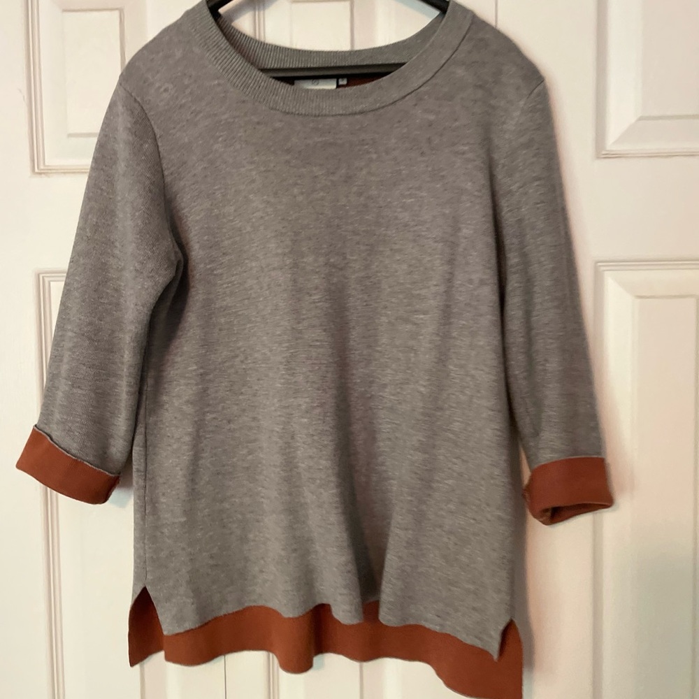 Sweater with brown trim